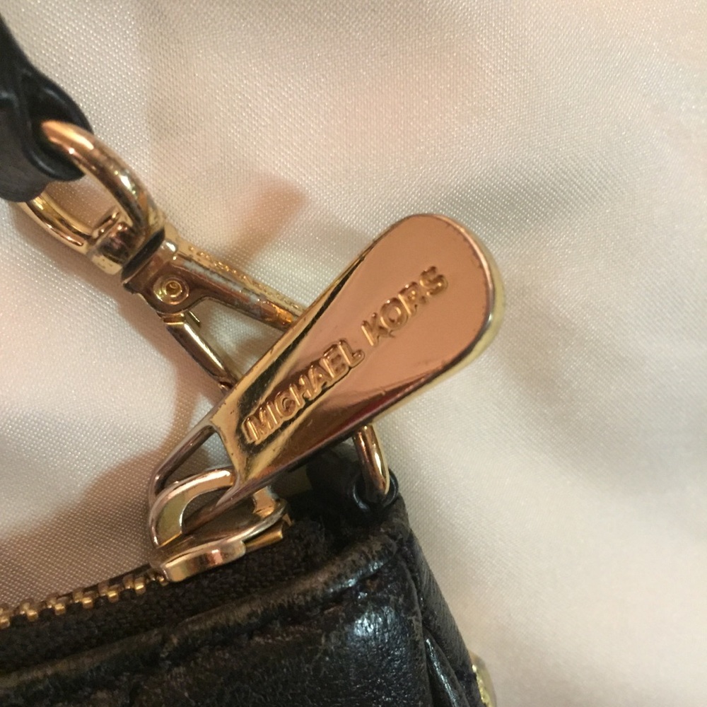 Michael Kors Black Purse/Wristlet Gold Studs - Picture 5 of 8